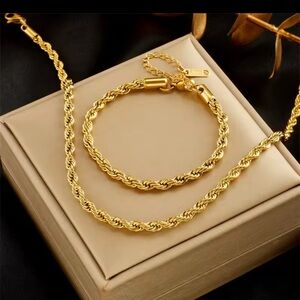 18k gold plated stainless steel set